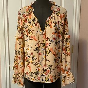 New! Rose + Olive colorful floral blouse
